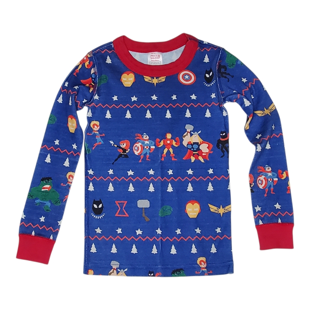 Hanna Andersson + Marvel Avengers Long John Pajama Top Blue|Red Kids Size 5